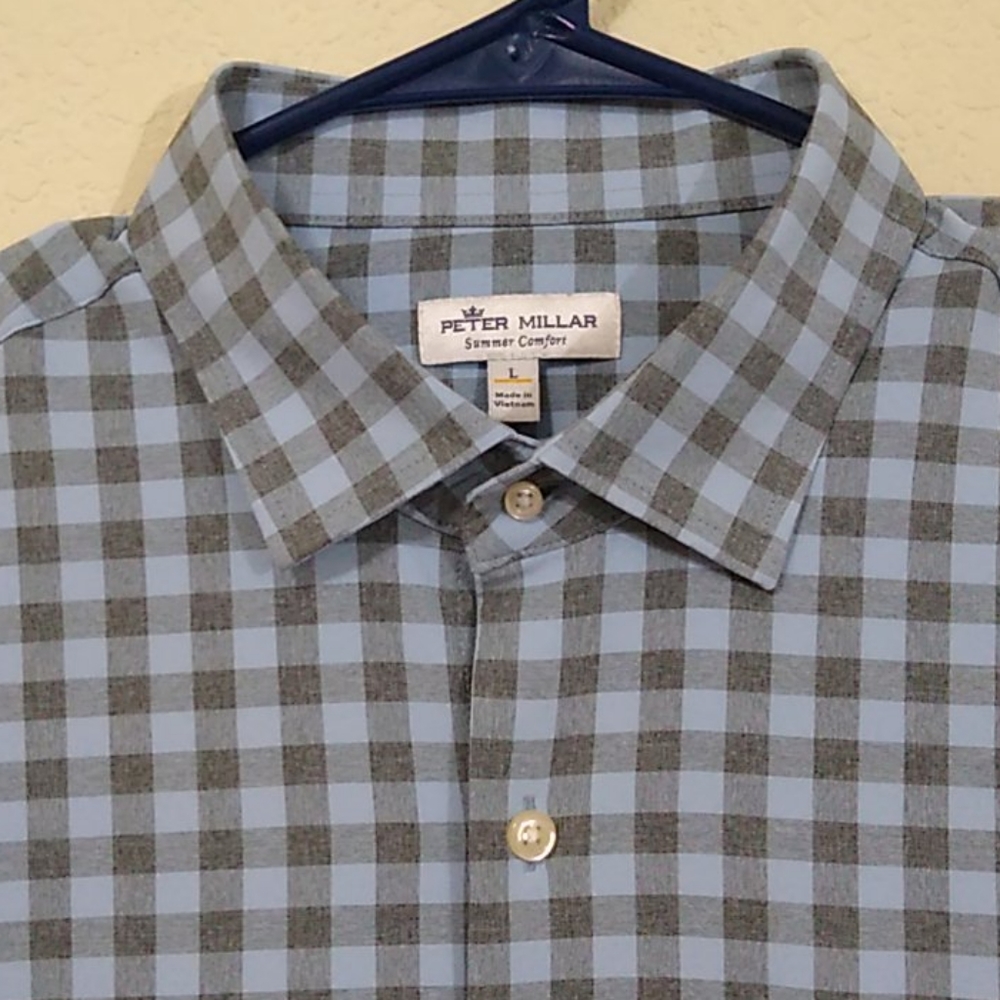 Peter Millar Button-Down -Cloud Blue - Large - image 4